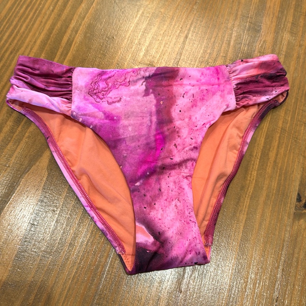 Seafolly ruched sides retro Bikini Bottom 4 NWOT liner intact